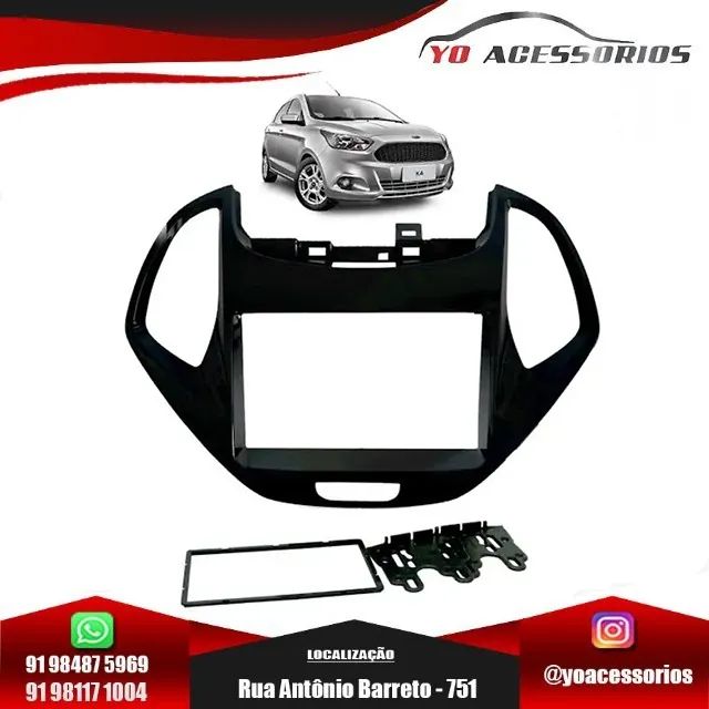 Moldura Painel 2 Din Ford Ka 2019 2020 Black Piano