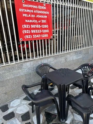 Jogo de mesa cadeira com braço preta nova pra lanche partir de 190 reais cada
