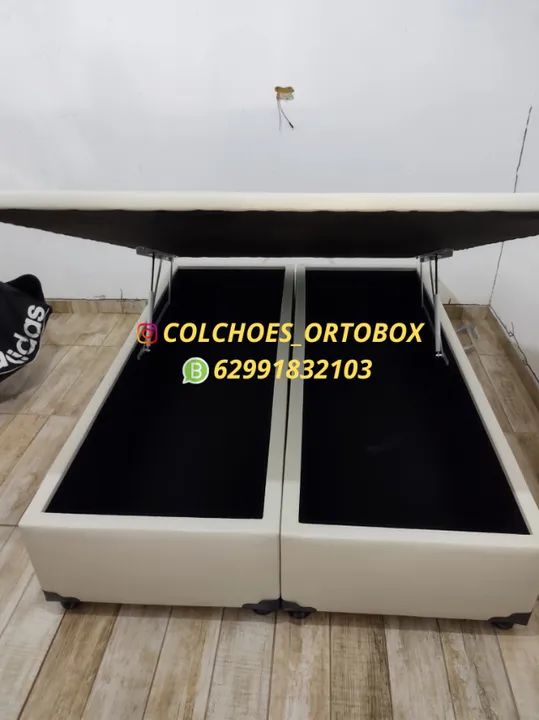 Cama Box Baú Casal bi partido com pistões hidraulicos - Foto 2