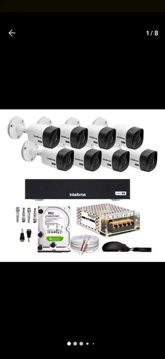 Kit 10 Câmeras de Segurança, cerca elétrica, alarme...