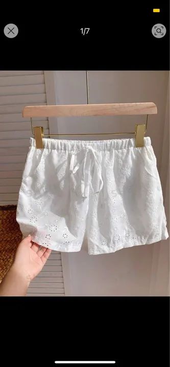 Conjunto de Shorts e Blusa em Renda Branca - Foto 2