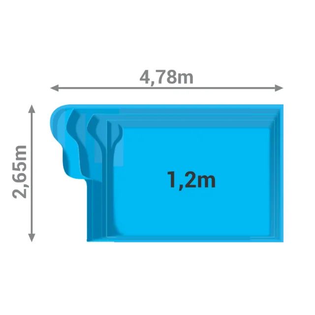 Piscina média 4,80 metros direto de fábrica em Minas gerais  - Foto 2
