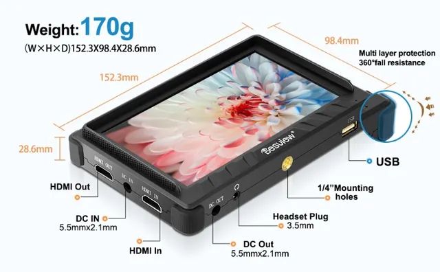 Monitor Dslr 4k Touch 3d 5.5 Videomaker 1920x1080 - Foto 3