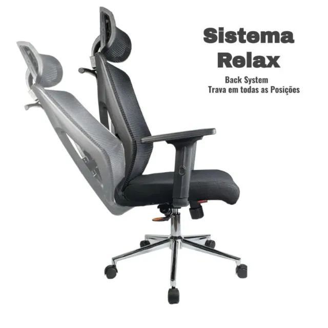 Cadeira Presidente Tela MK-4010 Preta Conforto Ergonômico Modelo Executivo -30029 - Foto 4