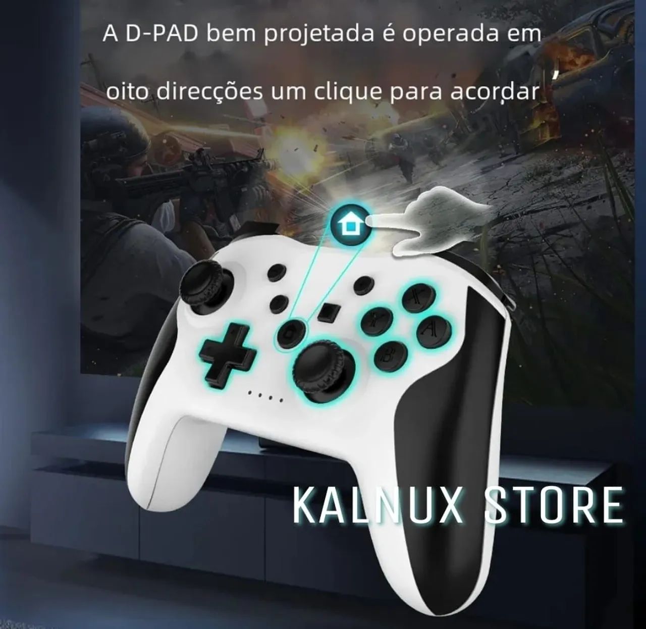 Controle Gamepad Sem Fio para Nintendo Switch, PS3, PC, Smartphone, TV Box