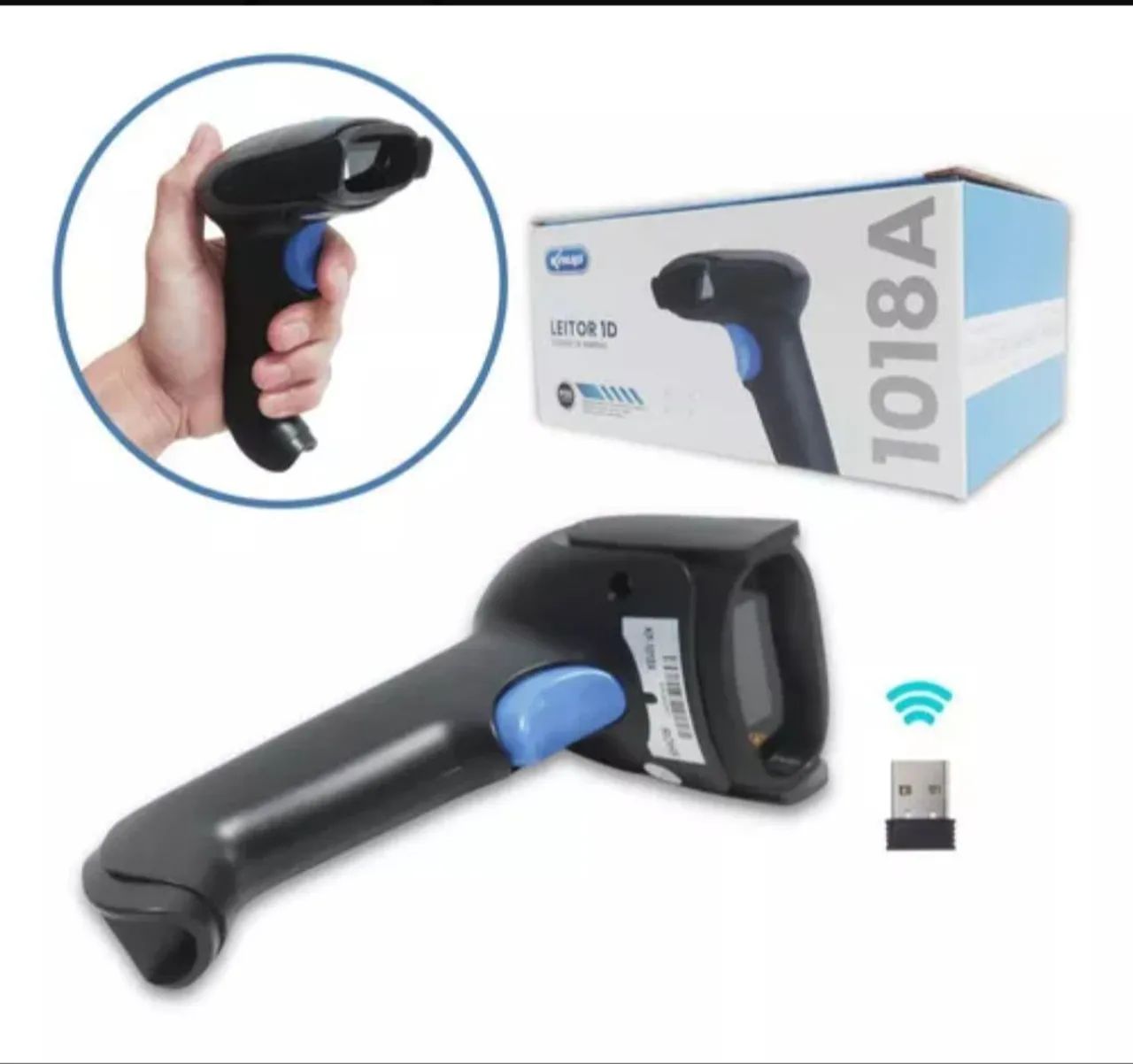 Leitor de Código de Barras Wireless 1D sem fio 