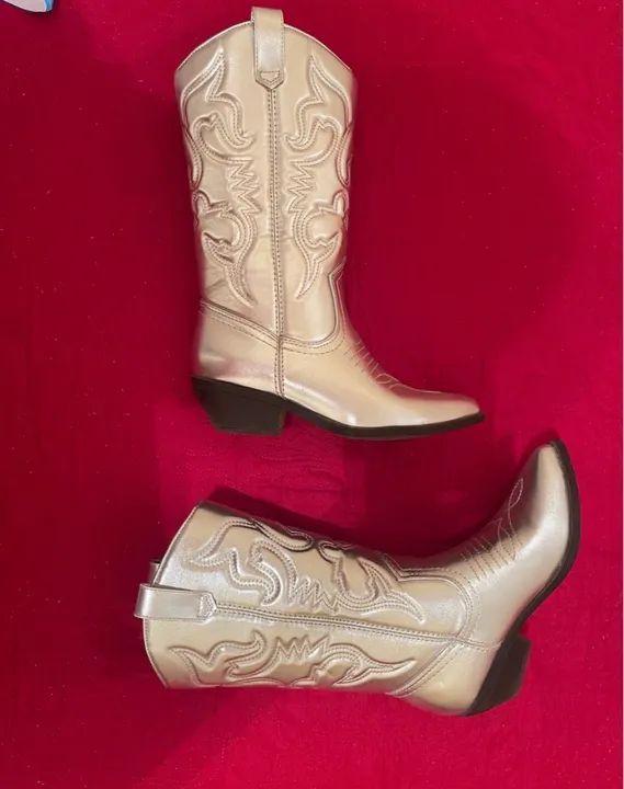 Bota cowboy prata shein 