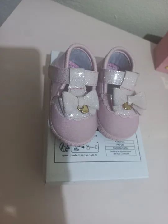 Sapatilhas Bebê Menina - Rosa com Laço