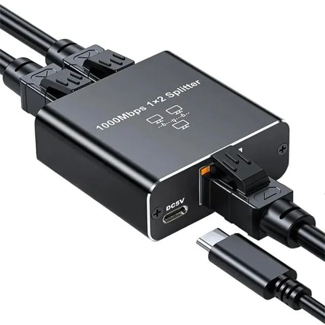 Rj45 splitter 1 a 2 gigabit ethernet adaptador, internet rede cabo extensor - COD 1235 - Foto 4