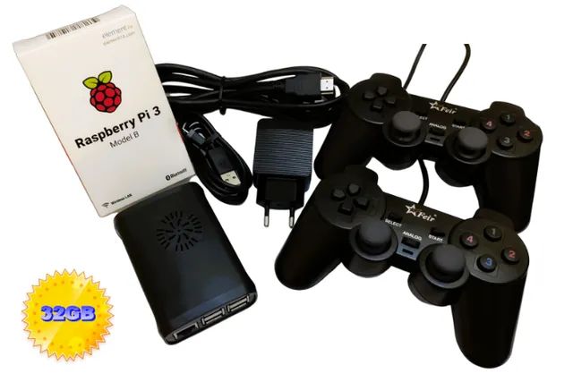 Vídeo Game Retro Raspberry Pi3 32gb C/ 2 Controles