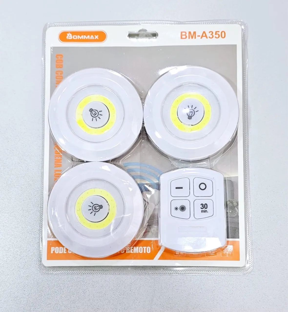 Kit 3 Luminárias LED com Controle Remoto BOMMAX BM-A350