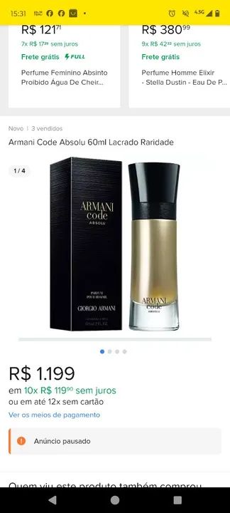 Perfume Armani Code Absolu - 100ml Raridade - Foto 2