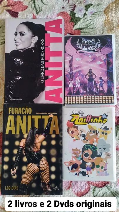 2 Livros e 2 DVDs da Anitta - Novos