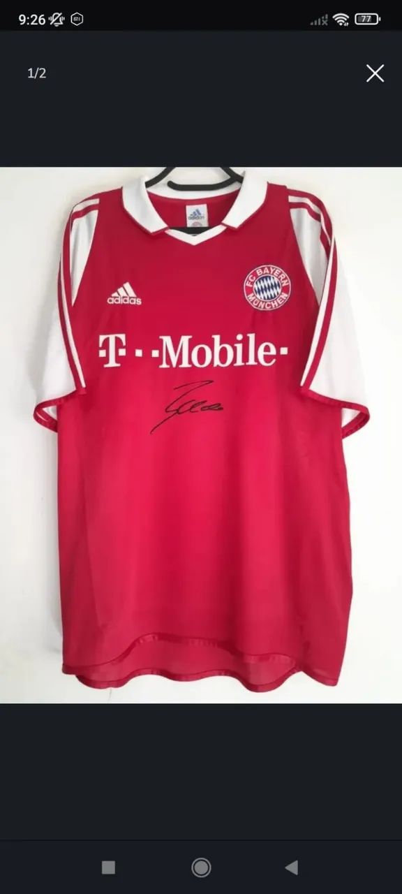 Camisa bayern munIch 2004 Ballack autografada certificada