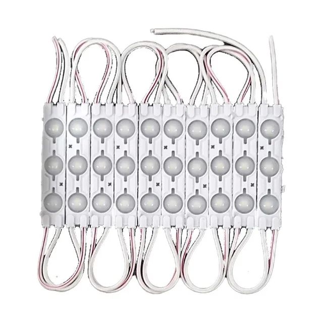 Kit 20 Módulos de Led 3-Leds 12v Lente 160º 7025 Branco Frio Samsung