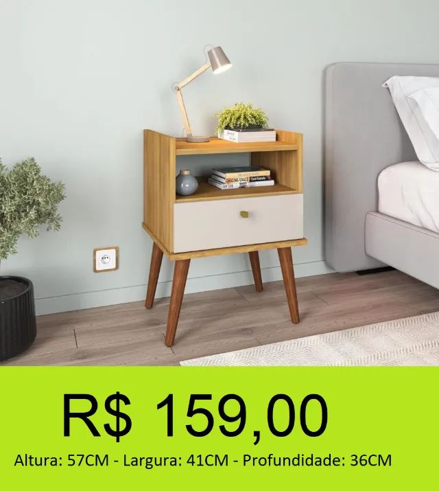 Mesa de cabeceira 1 Gaveta Design acolhedor  - Foto 2