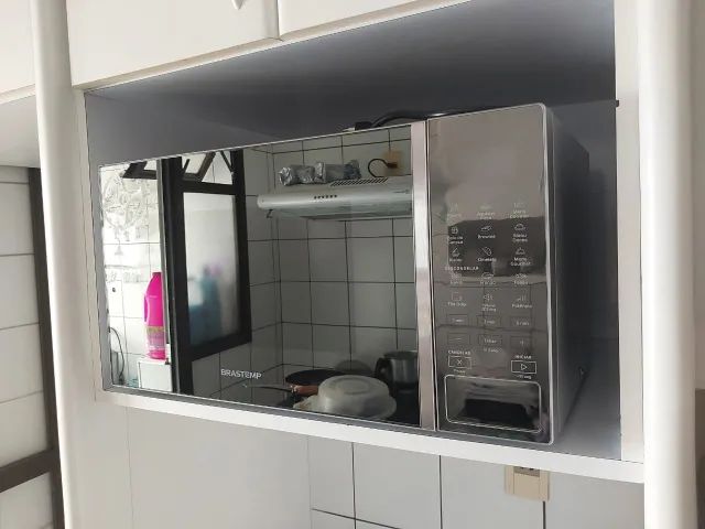 Micro-ondas Brastemp 32 Litros cor cinza espelhado com Menu Gourmet - BMS46AR - Foto 3