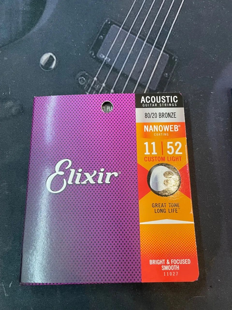 Cordas Elixir 11-52 Custom Light bronze 80-20 Violão Acústico
