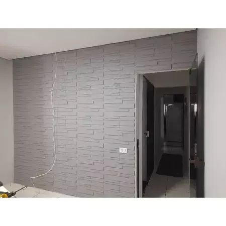 Kit 30 Placas 3D Decoração para Parede c/ Fita Adesiva - 50x50cm - Foto 5