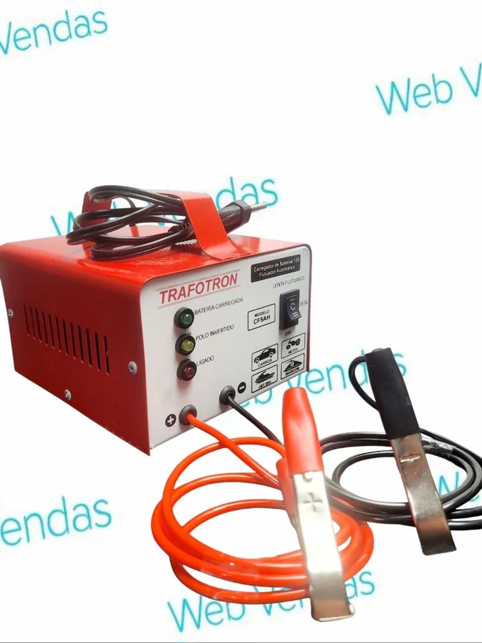 CARREGADOR BATERIA MOTO CARRO 12v CF5 5AH ATÉ 300 AMPERES <br> - Foto 5