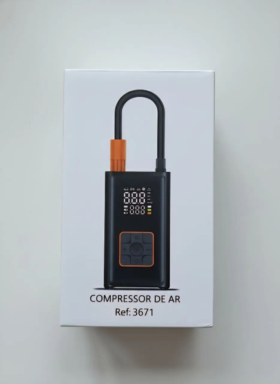 Mini Bomba Encher Pneu Compressor Calibrador Carro Moto Bike