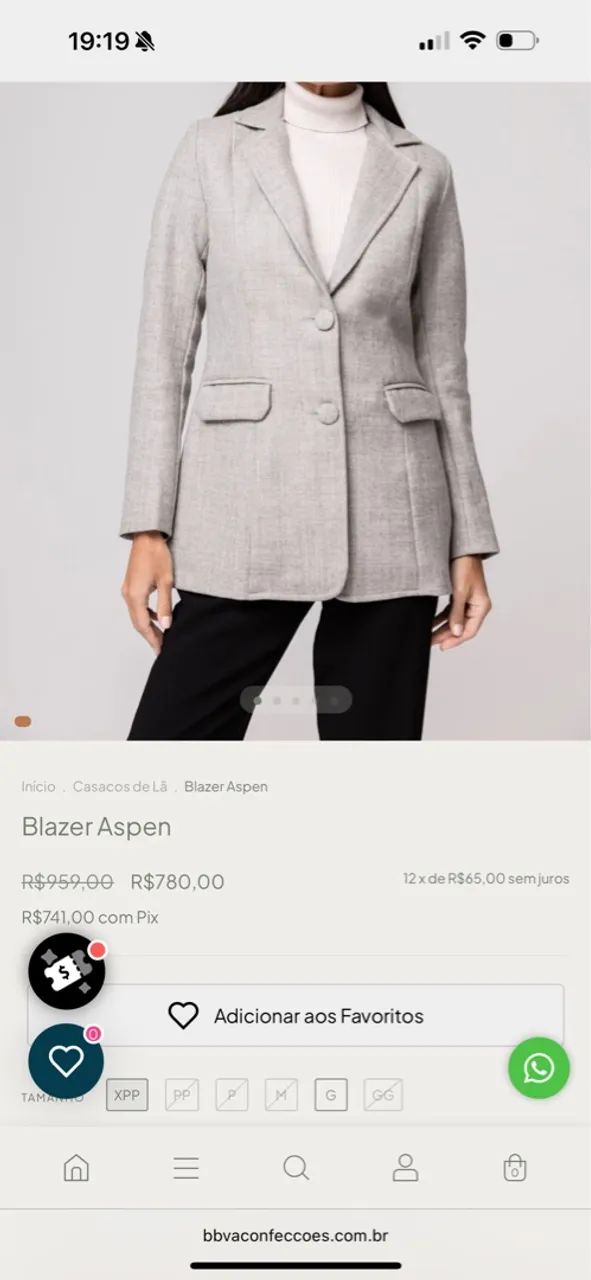 Casaco comprido de lã natural bege  - Foto 5