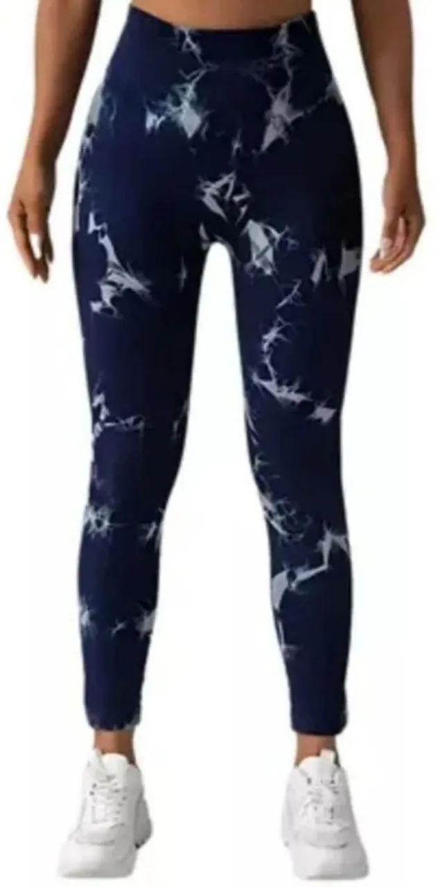 Legging estampada azul e branco GG - Foto 5