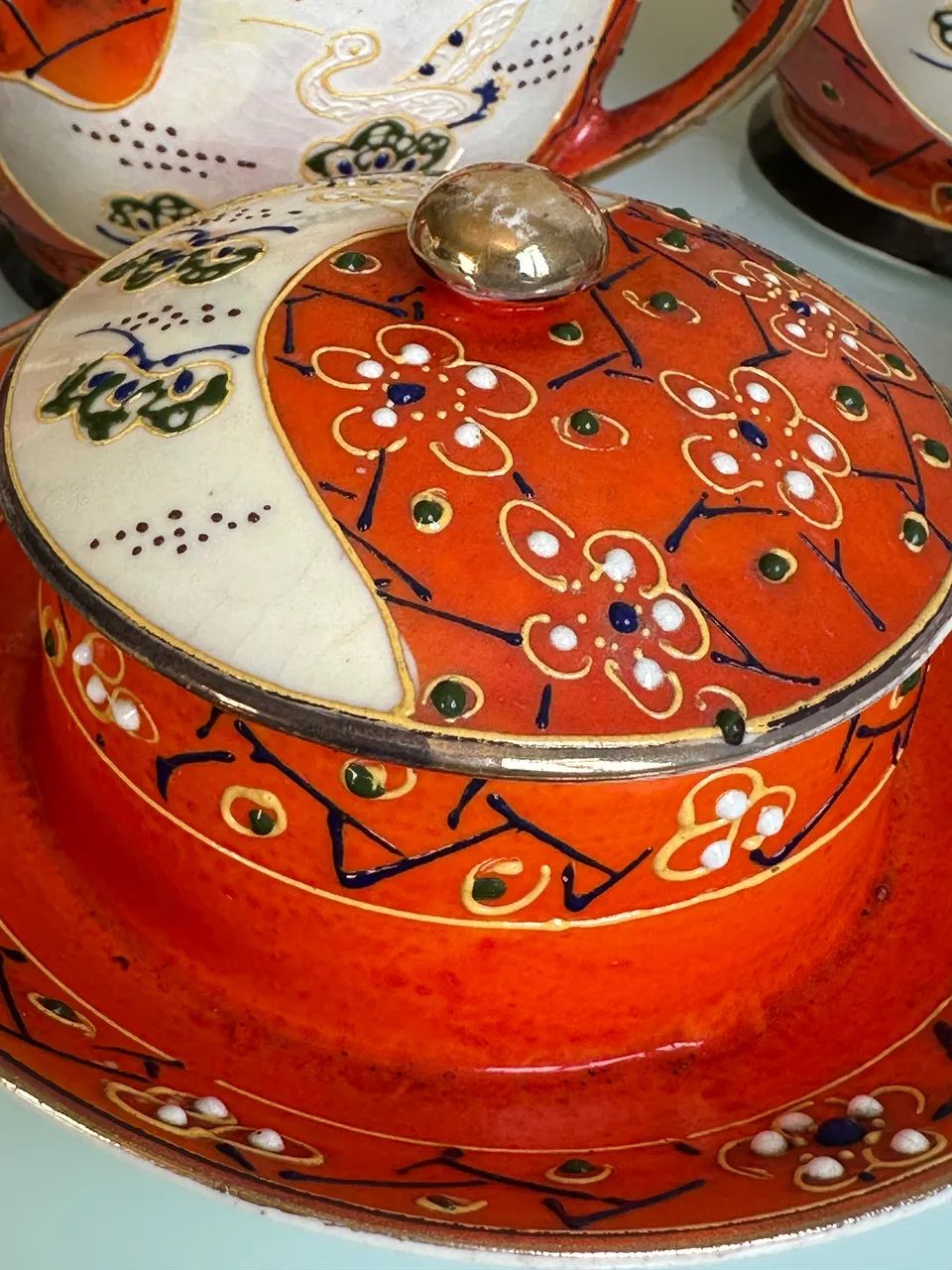 conjunto de porcelana japonesa vintage estilo kutani / satsuma - Foto 4