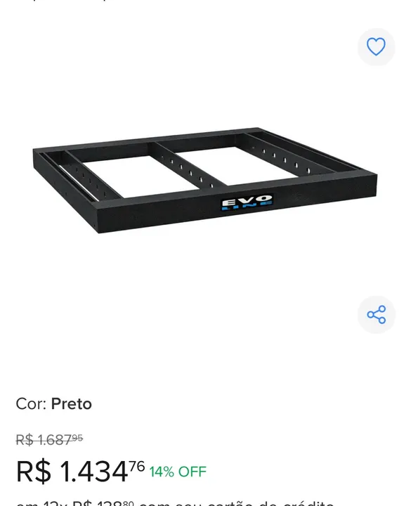 Suporte bumper oneal obl 80 preto
