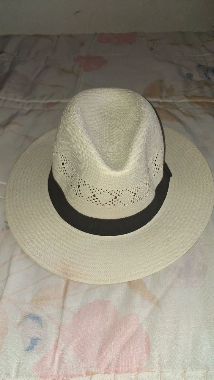Chapéu Panamá Bege com faixa preta