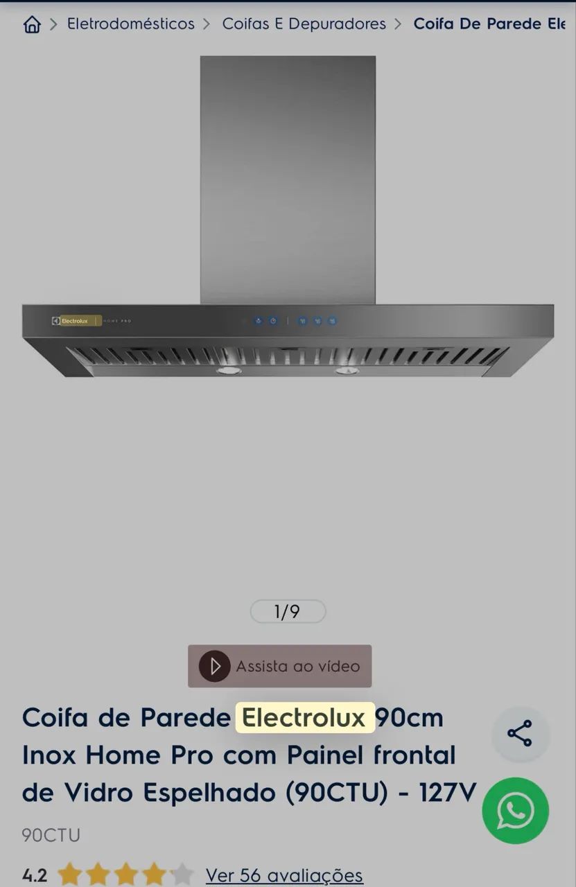 Coifa parede Electrolux 90cm - Foto 2