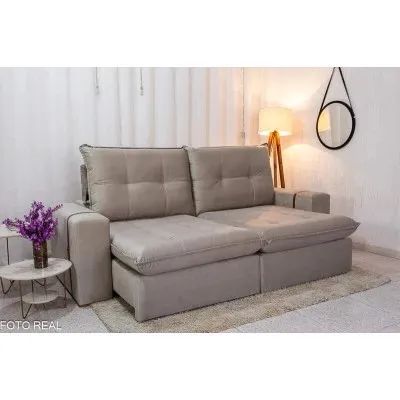 Sofá Retrátil Reclinável 2.50m Santos molas ensacadas!! L976m