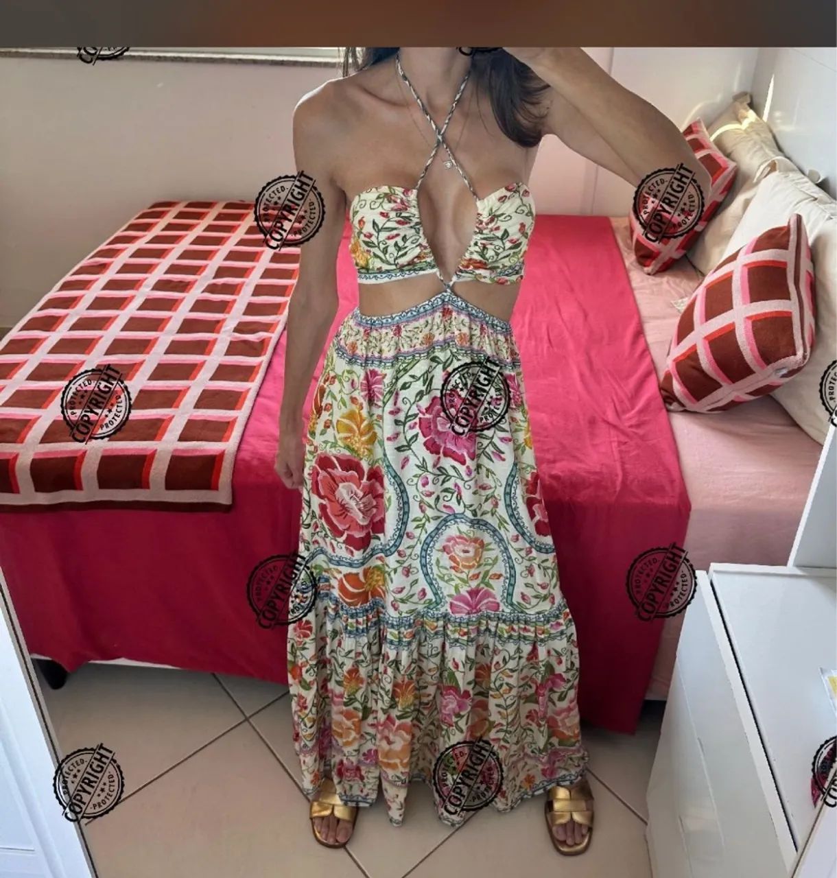 Vestido Longo Estampado Boho farm G - Foto 2