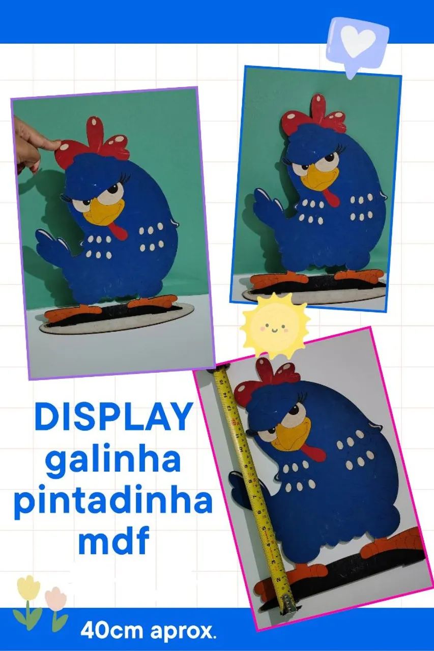 Display Galinha Pintadinha MDF 40cm aprox.
