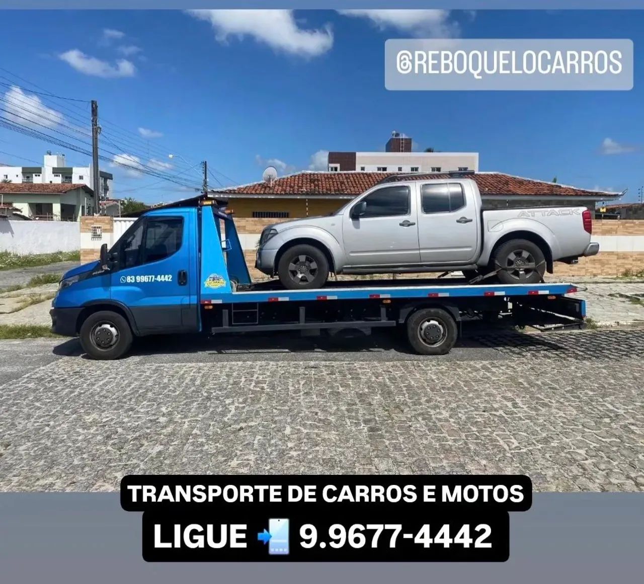 Transporte e reboque de carros, motos e equipamentos 