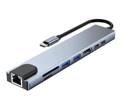 Adaptador Hub Usb Tipo C 8 em 1 Para Macbook Notebook Pc