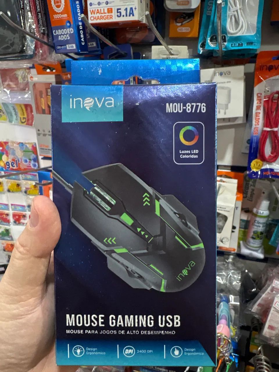 Mouse gamer Led RGB inova 