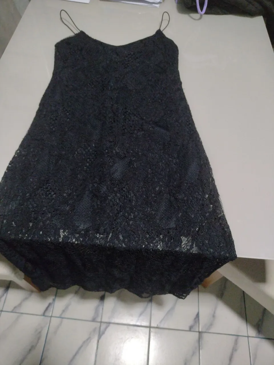 Vestido de renda preto
