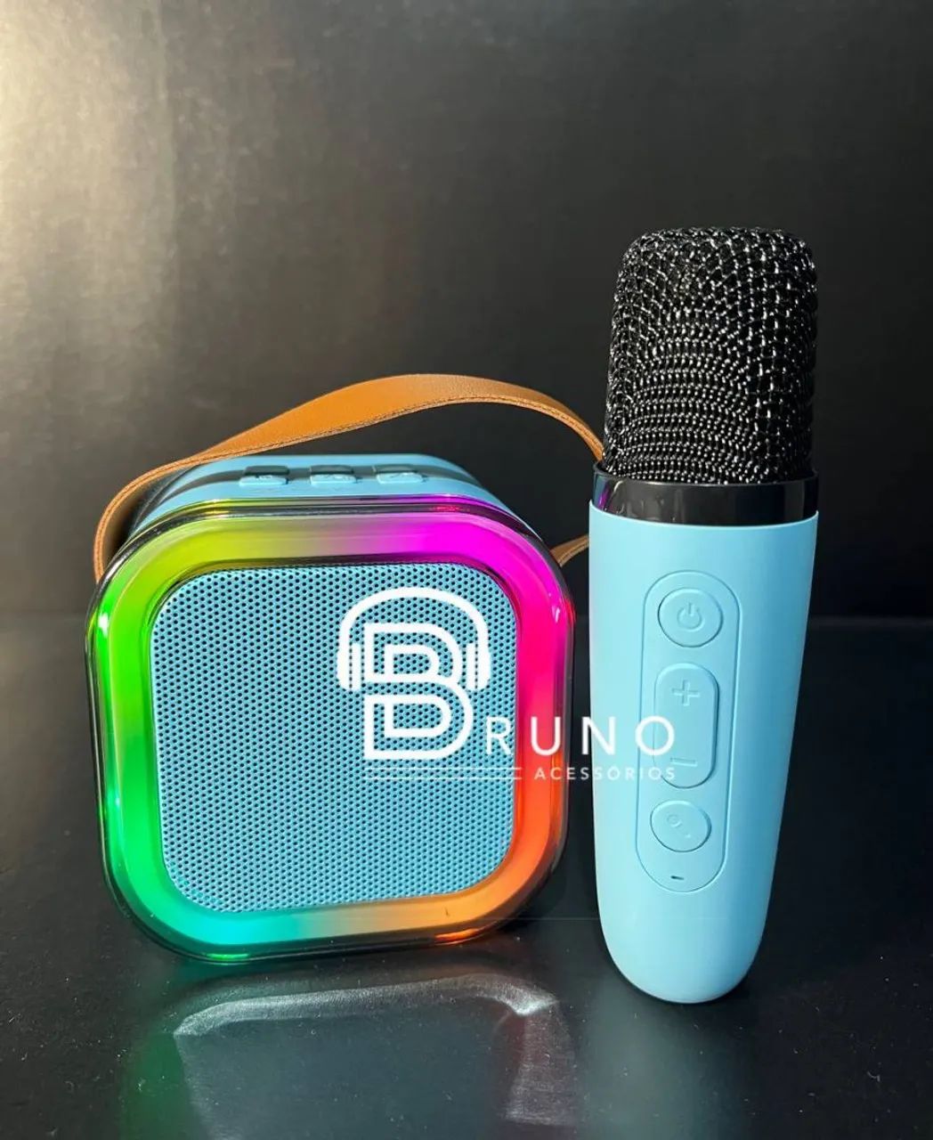 Caixinha De Som Com Microfone Bluetooth Karaoke<br> - Foto 2