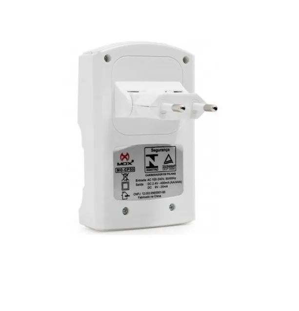 Kit Carregador De Pilhas MOX 4 Pilhas AA 2600mAh - Foto 5