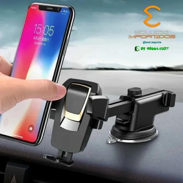 Suporte Veicular para Celular GPS Rotação 360 Base Ventosa