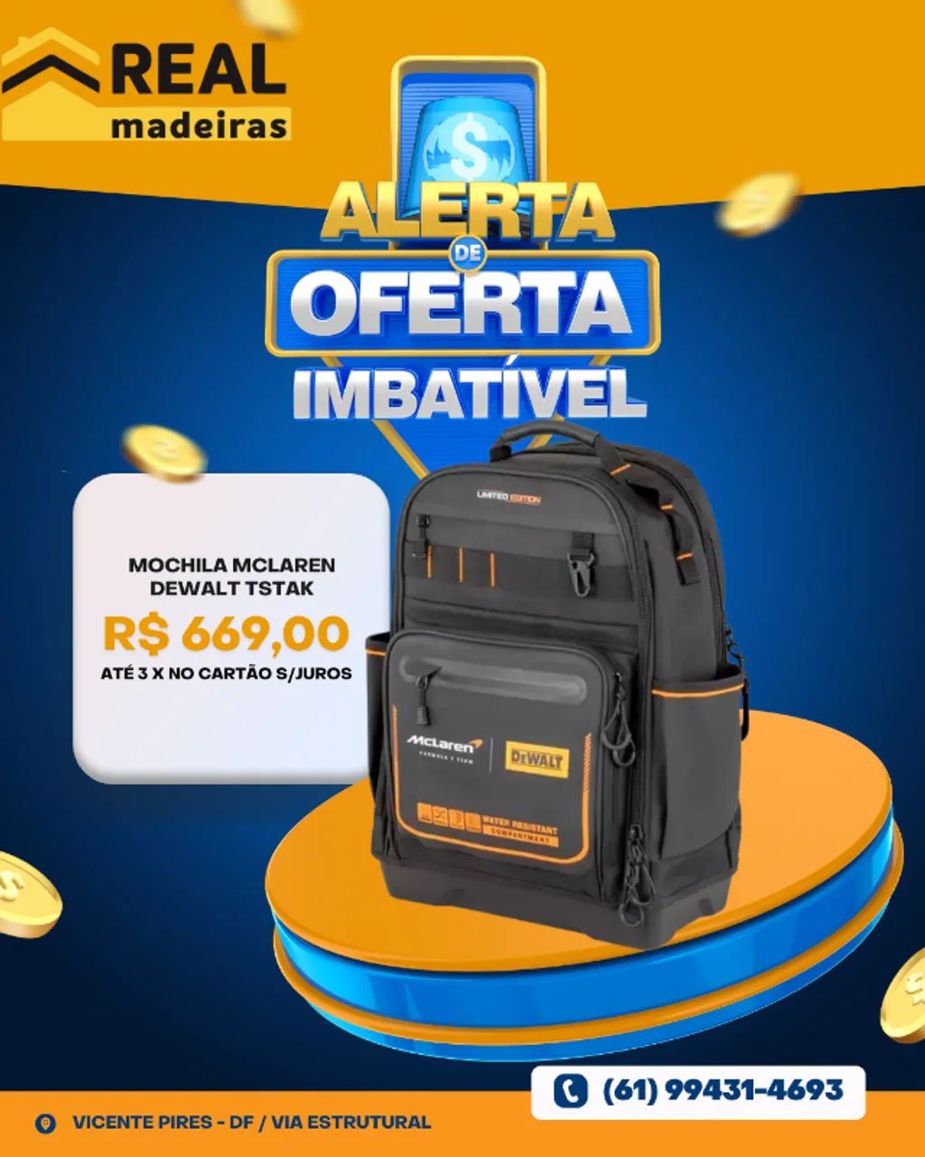 MOCHILA MCLAREN DEWALT TSTAK DWST60122-1 