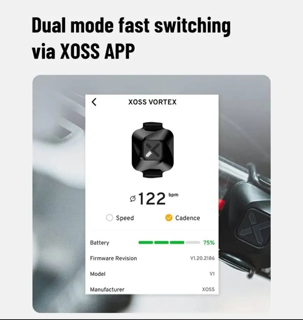 Sensor de Cadência/Velocidade Xoss  "Strava"  - Foto 6