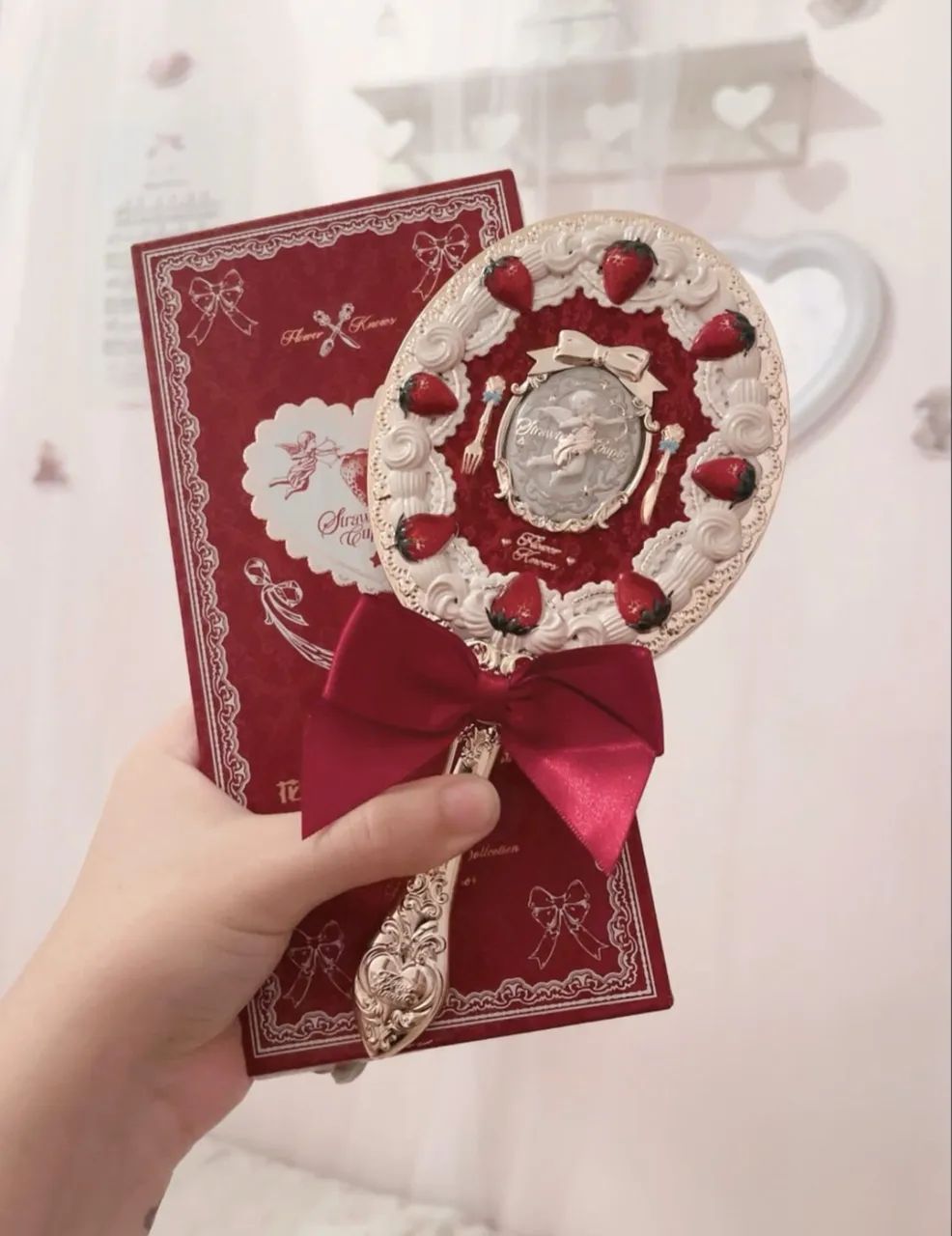 espelho flower knows strawberry cupid vermelho