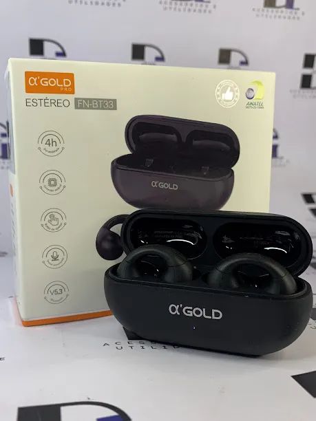 Fone bluetooth sem fio BT33 A?gold formato U - Foto 3