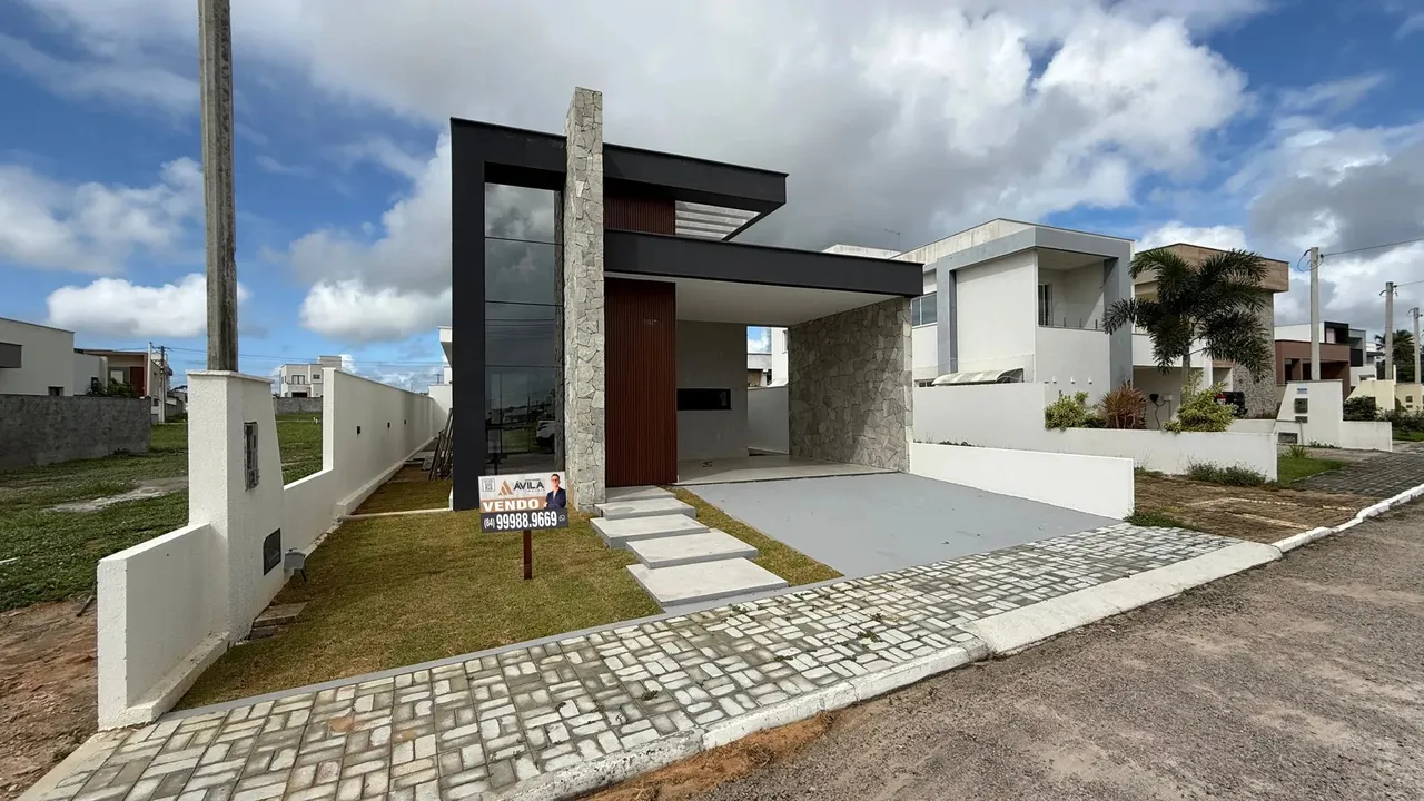 Vendo Casa NOVA no Condomínio Horizonte Macaíba, 3 suítes com 02 vagas