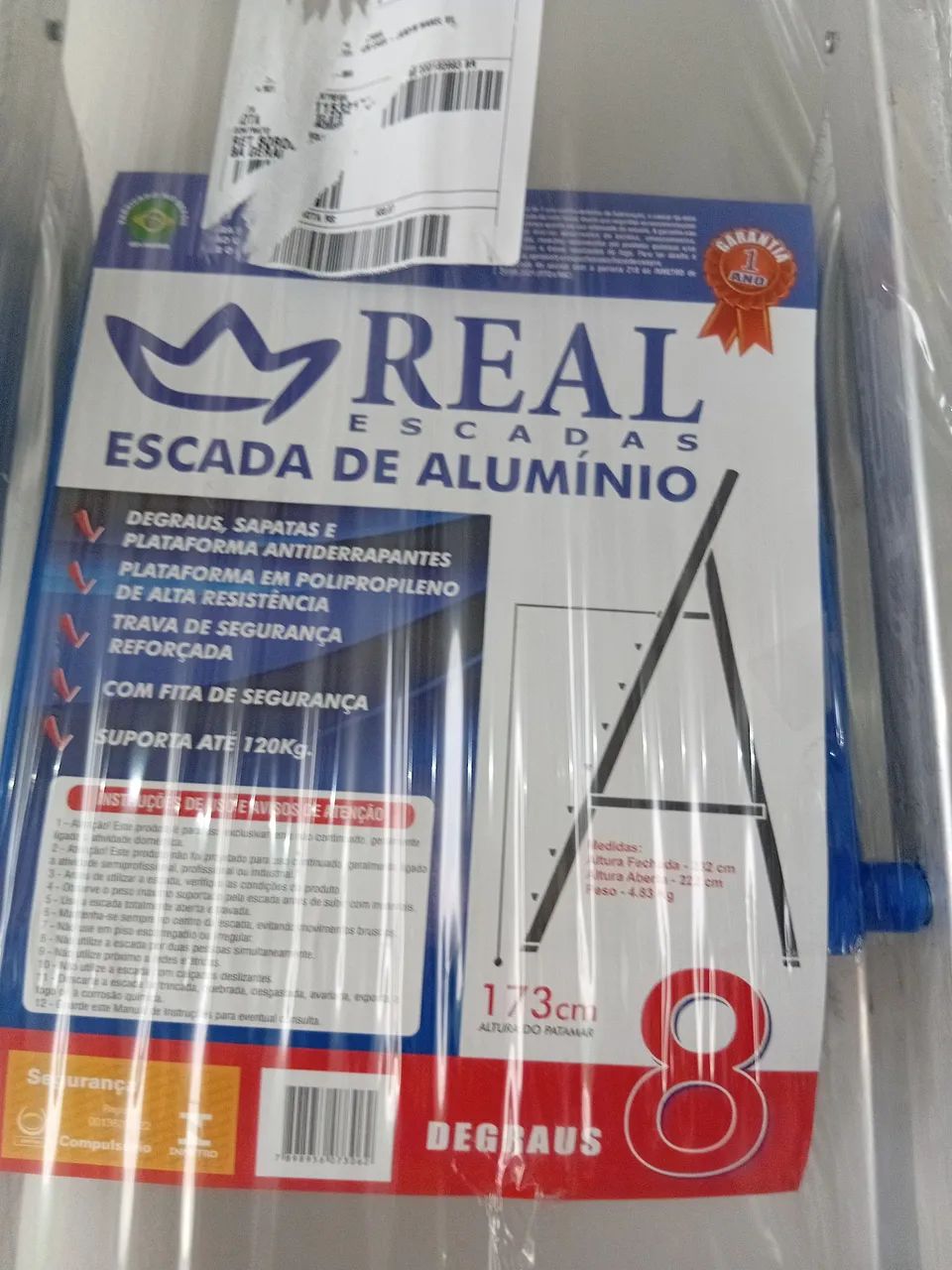 Escada de Alumínio 8 degraus NOVA  - Foto 2