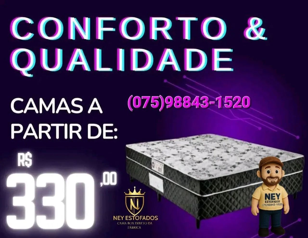 Cama Box R$ 330,00 - Conforto e Qualidade!