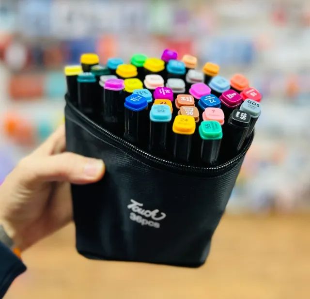 Kit 36 Canetinhas Coloridas Ponta Dupla