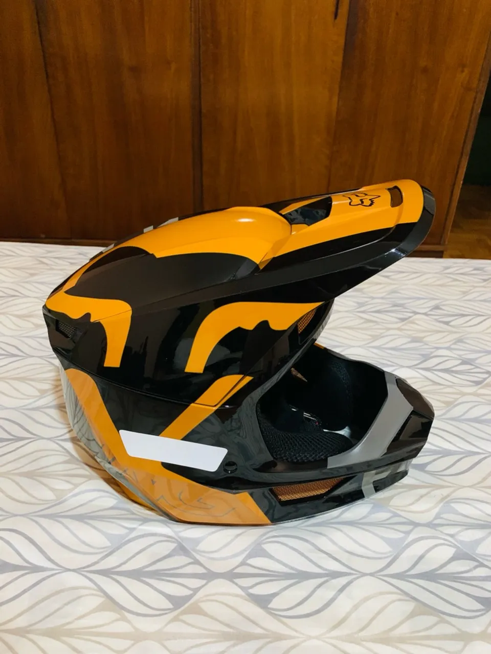Capacete Fox V1 - Amarelo e Preto